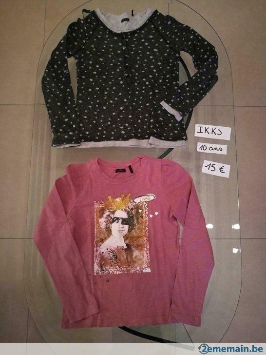 Vêtement fille : Ensemble blouse + T-shirt IKKS 10 ans, Enfants & Bébés, Enlèvement ou Envoi, Utilisé