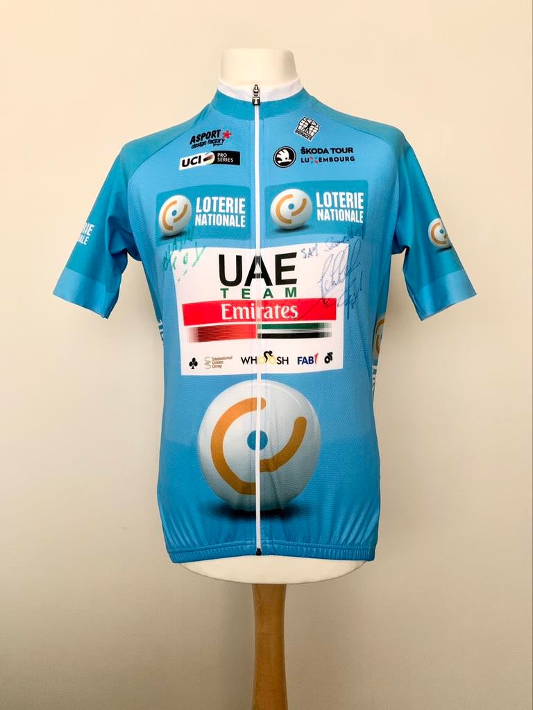 UAE Team Tour of Luxembourg 2020 Points Jersey Ulissi signed, Sports & Fitness, Cyclisme, Utilisé, Vêtements, Enlèvement ou Envoi