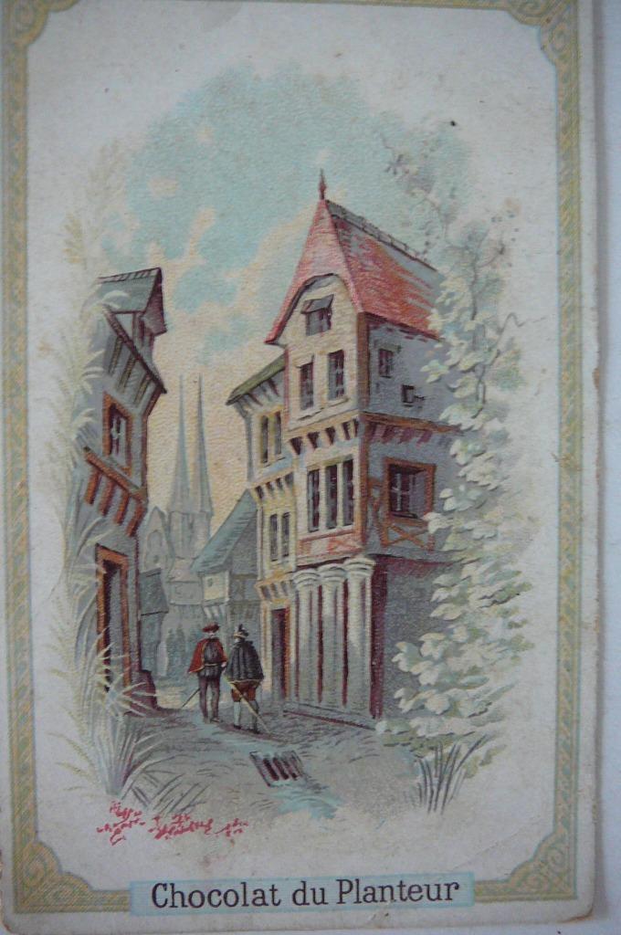 Estampe Chocolat du Planteur 1, Collections, Enlèvement ou Envoi, Utilisé, Bâtiment, Gravure