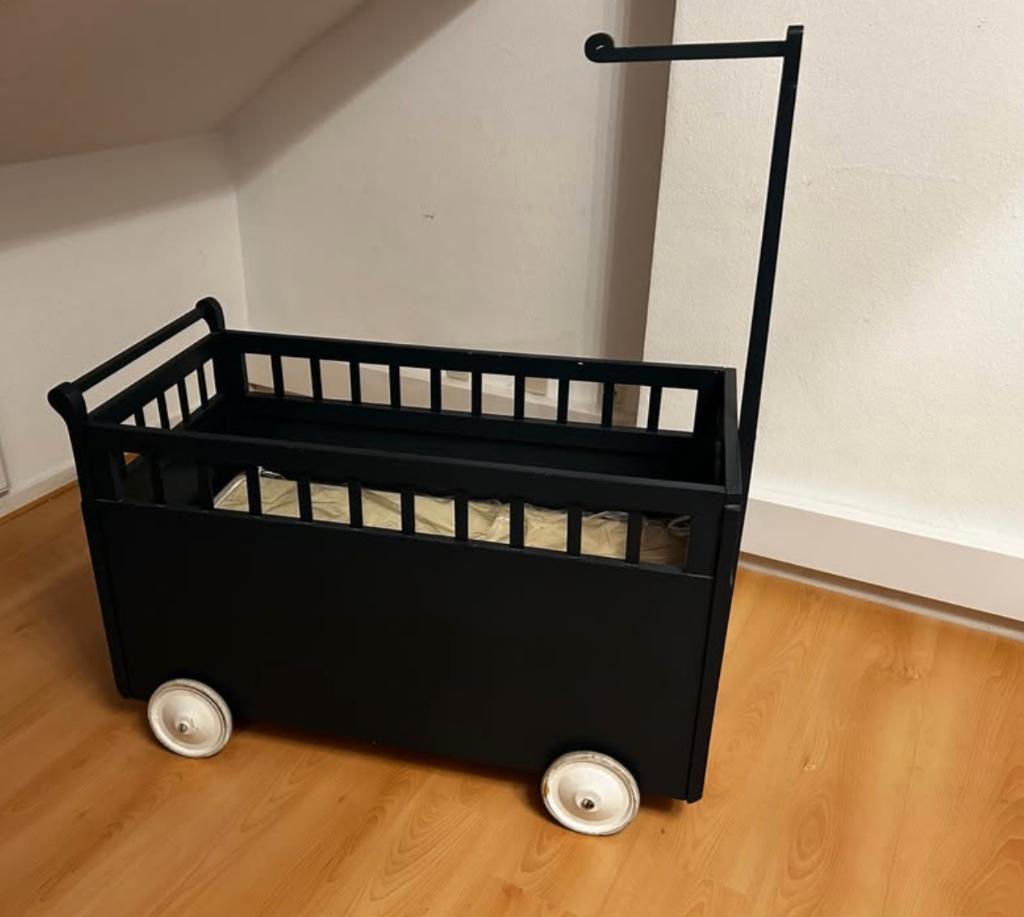 Berceau vintage unique, rénové par artisan, avec matelas, Enlèvement