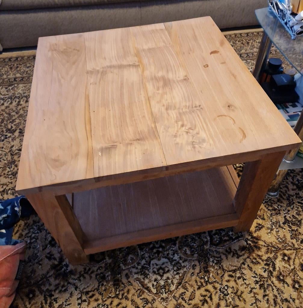 Eiken salontafel, Ophalen, Gebruikt, Vierkant, Eikenhout