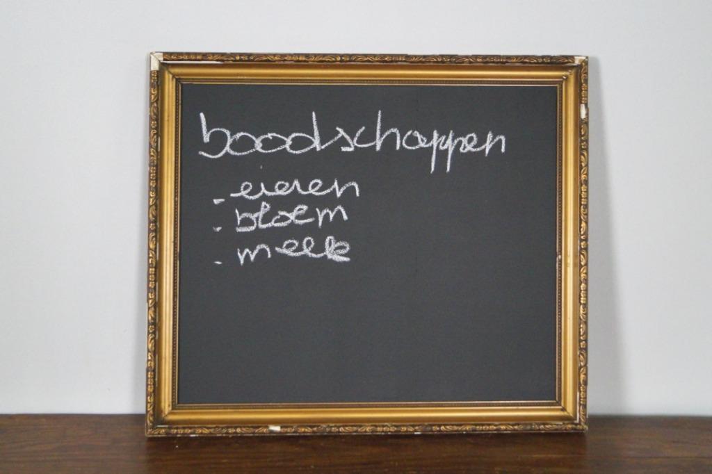 Antiek brocante krijtbord H 48cm B 41cm, Antiek en Kunst, Ophalen of Verzenden