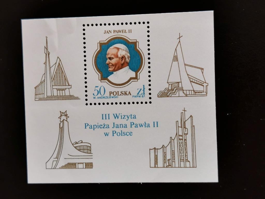 Pologne 1987 - Le pape Jean-Paul II et les églises - BLOK, Enlèvement ou Envoi, Pologne, Non oblitéré