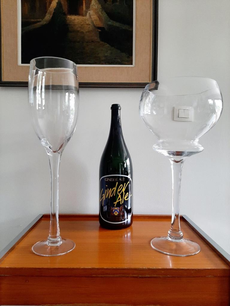 XL glazen coupe of bolglas 50 cm hoog, Ophalen, Zo goed als nieuw