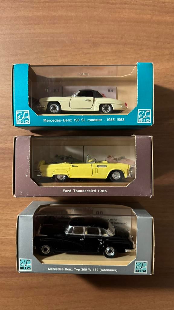 Lot 3x Vintage RIO 1/43 – Mercedes 300 Adenauer, 190 & Ford, Enlèvement ou Envoi, Comme neuf