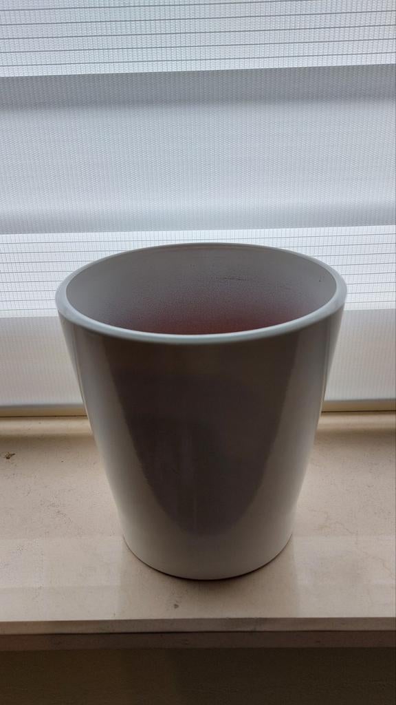 Bloempot wit DM 12cm, Tuin en Terras, Rond, Ophalen of Verzenden, Zo goed als nieuw, Balkon