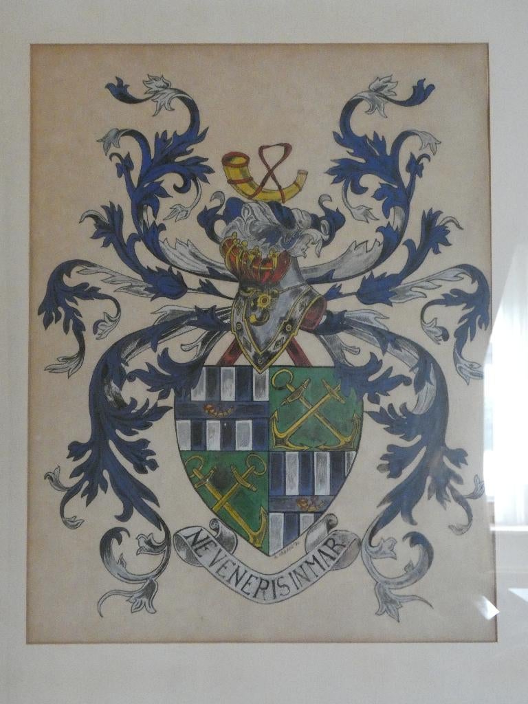 Wapenschild van de familie LYAGRE, Antiek en Kunst, Curiosa en Brocante, Ophalen