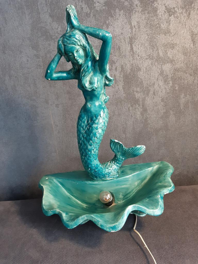 UNIEKE VINTAGE OUDE GEMERKTE WANDLAMP SIRENE, Ophalen