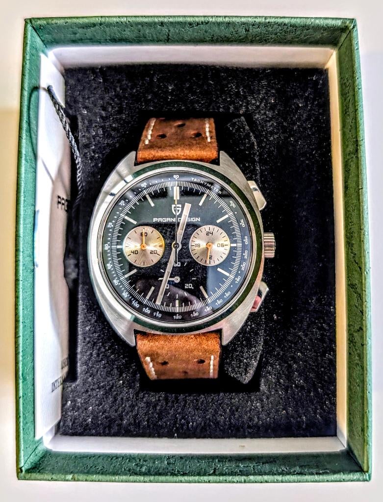 Pagani Design 1782 Chronograaf horloge — nieuw, Overige merken, Leer, Staal, Nieuw