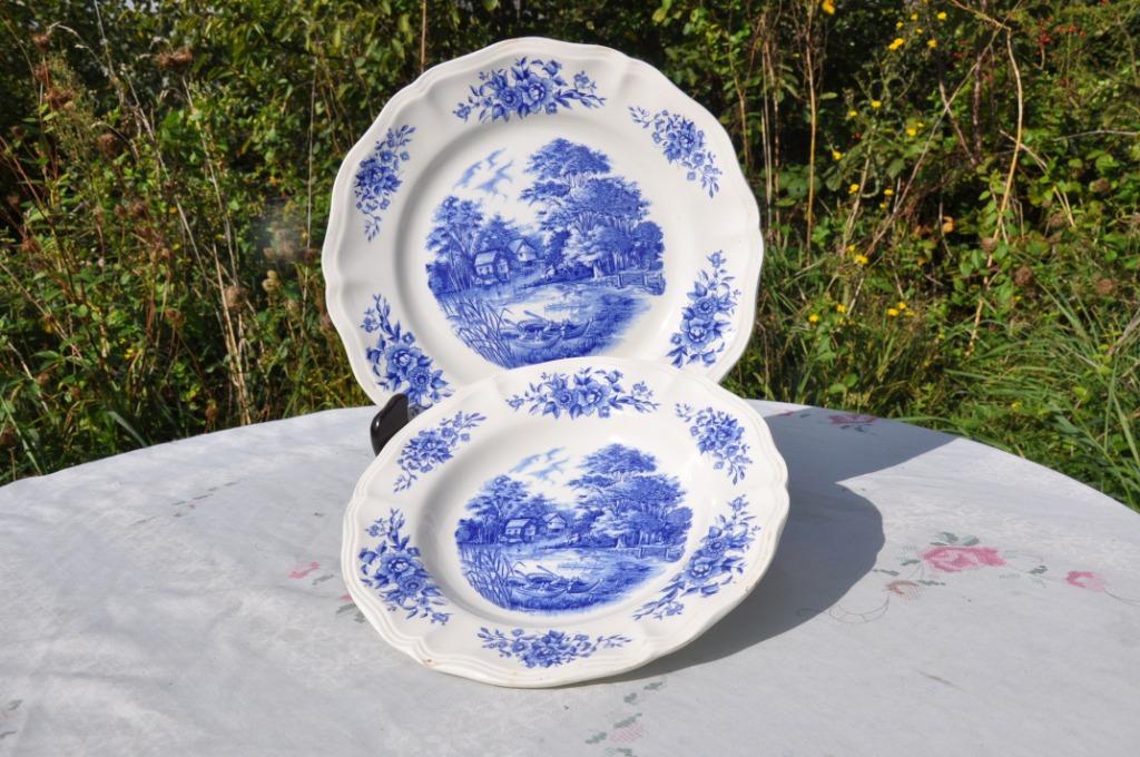 2 assiettes Sarreguemines décor romantic, Antiquités & Art, Enlèvement ou Envoi