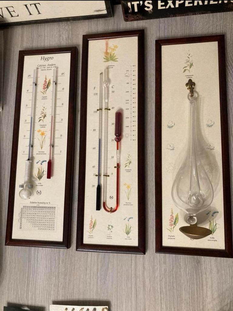 Weer instrumenten hydrometer thermometer hygrometer, Antiek en Kunst, Ophalen
