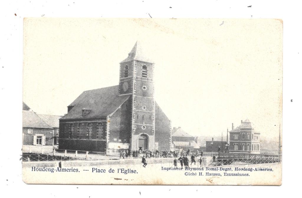 Houdeng-Aimeries NA19: Place de l'Eglise, Envoi, Avant 1920, Non affranchie, Hainaut