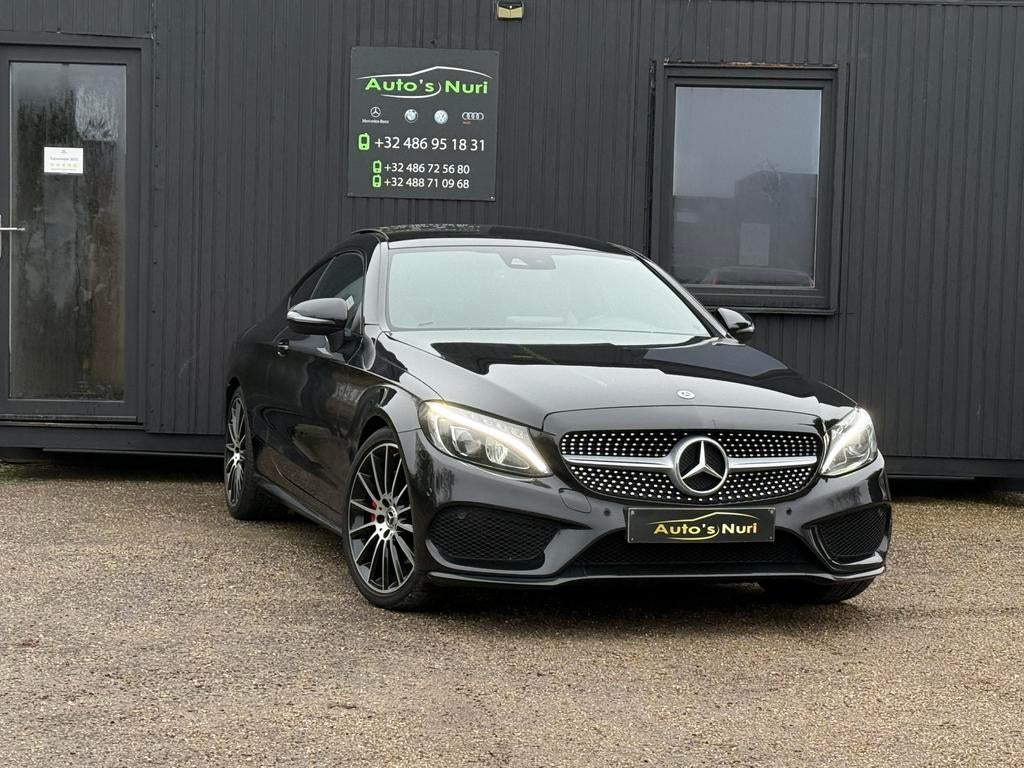 Mercedes-benz c220d coupe 2018 amg pano leder 12M GARANTIE, Automaat, Achterwielaandrijving, Euro 6, Zwart