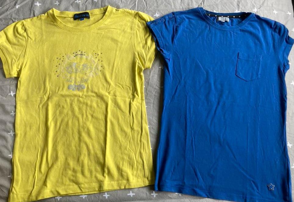2 mooie t-shirts 13/14 jaar, Enlèvement ou Envoi, Chemise ou À manches longues, JBC, Comme neuf