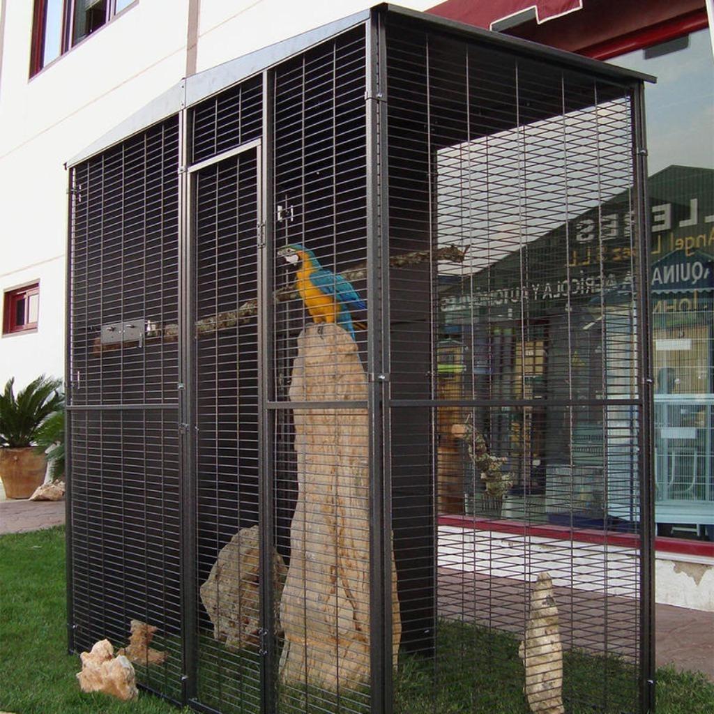Volière de jardin 2x1x2 m cage ara cage perroquet amazon, Envoi, Neuf, Métal, Volière