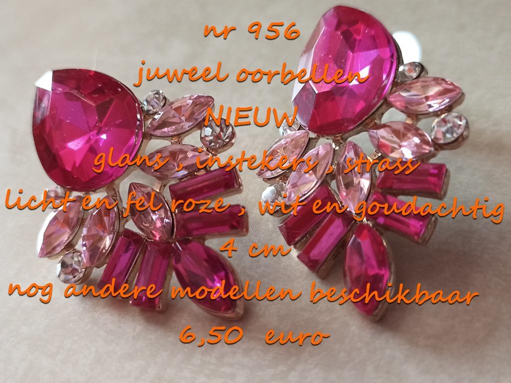 956. Juweel : oorbellen , NIEUW , @LAATSTE STUK@ verzending, Overige materialen, Verzenden, Nieuw, Roze