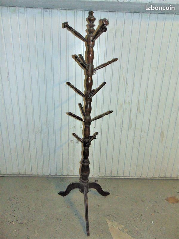 Ancien Porte manteaux en bois sur pieds, Utilisé, Bois, Portemanteau sur pied, 150 à 200 cm