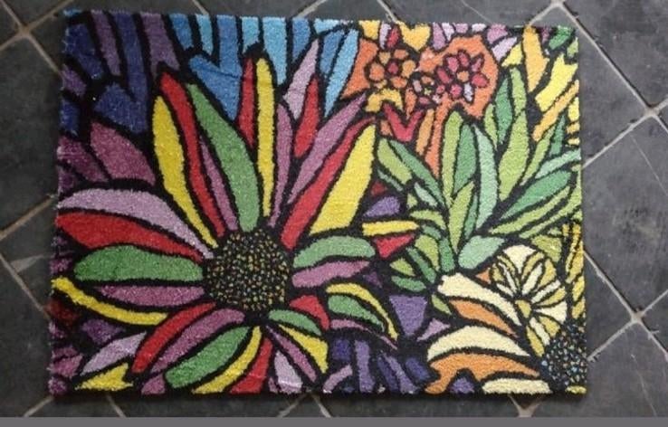 Paillasson doux, tapis avec fleurs colorées, nouveau, Enlèvement ou Envoi, Neuf