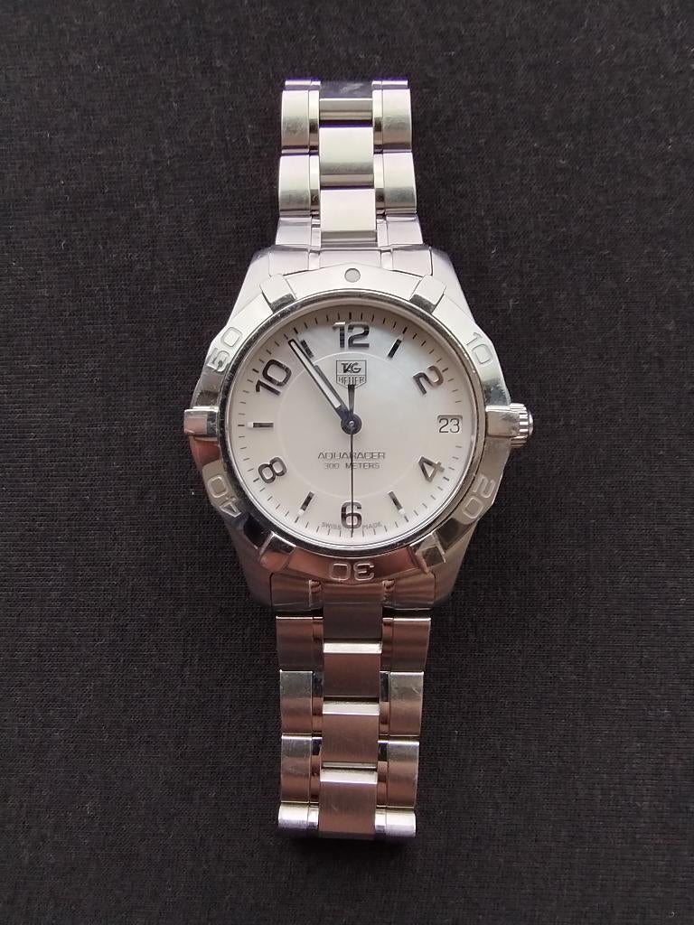 Tag Heuer Aquaracer Lady Mother of Pearl, Handtassen en Accessoires, Horloges | Dames, Gebruikt, Polshorloge, Overige merken, Staal