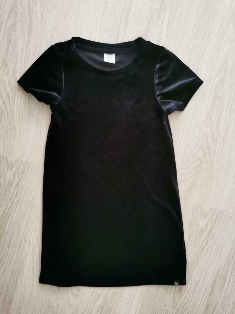 Feestkleedje in zwarte velours (maat 110-116), Kinderen en Baby's, Kinderkleding | Maat 110, Meisje, Ophalen of Verzenden, Zo goed als nieuw