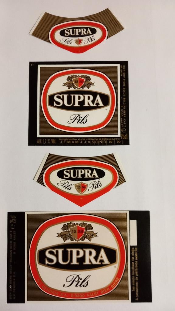 Supra, etiketten (134), Verzamelen, Biermerken, Ophalen of Verzenden