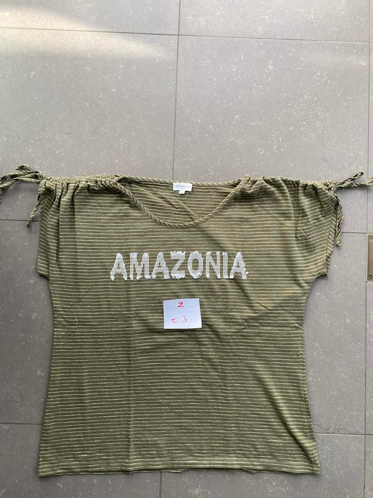 Tshirt, Un jour ailleurs, Korte mouw, Gedragen, Groen