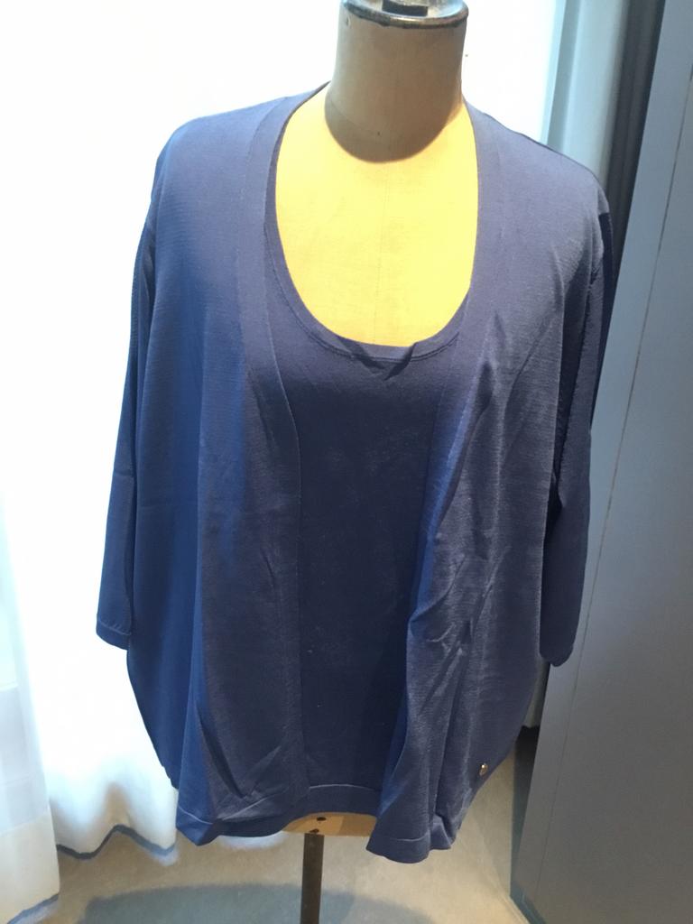 Twinset van XANDRES Gold, maat III (48/50), Blauw, Trui of Vest, Ophalen of Verzenden, Zo goed als nieuw