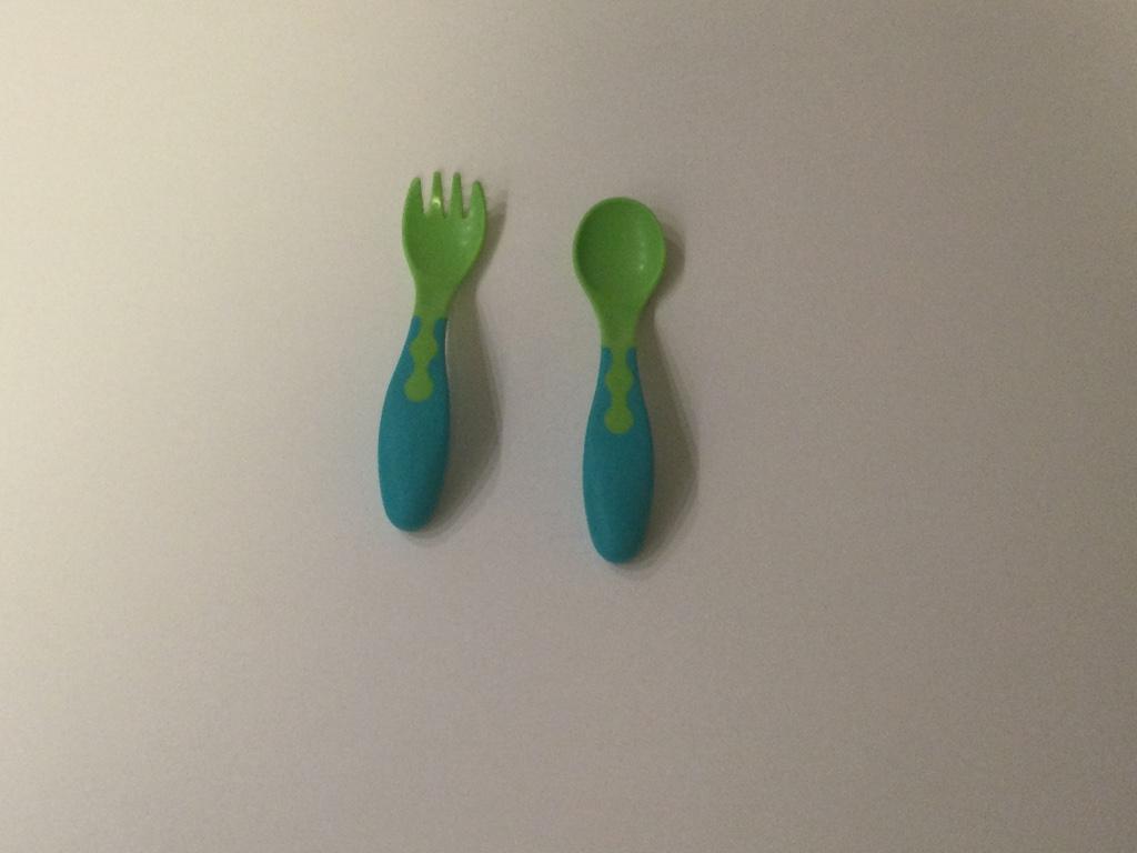 Blauwgroene vork/ lepel Tupperware, Ophalen of Verzenden, Gebruikt, Overige typen