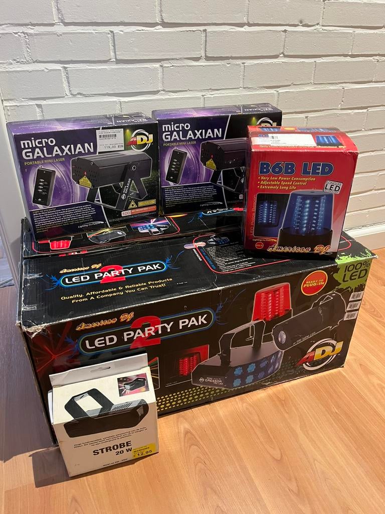 Volledige set verlichting DJ, Muziek en Instrumenten, Licht en Laser, Zo goed als nieuw, Licht, Geluidgestuurd, Kleur, Stroboscoopeffect