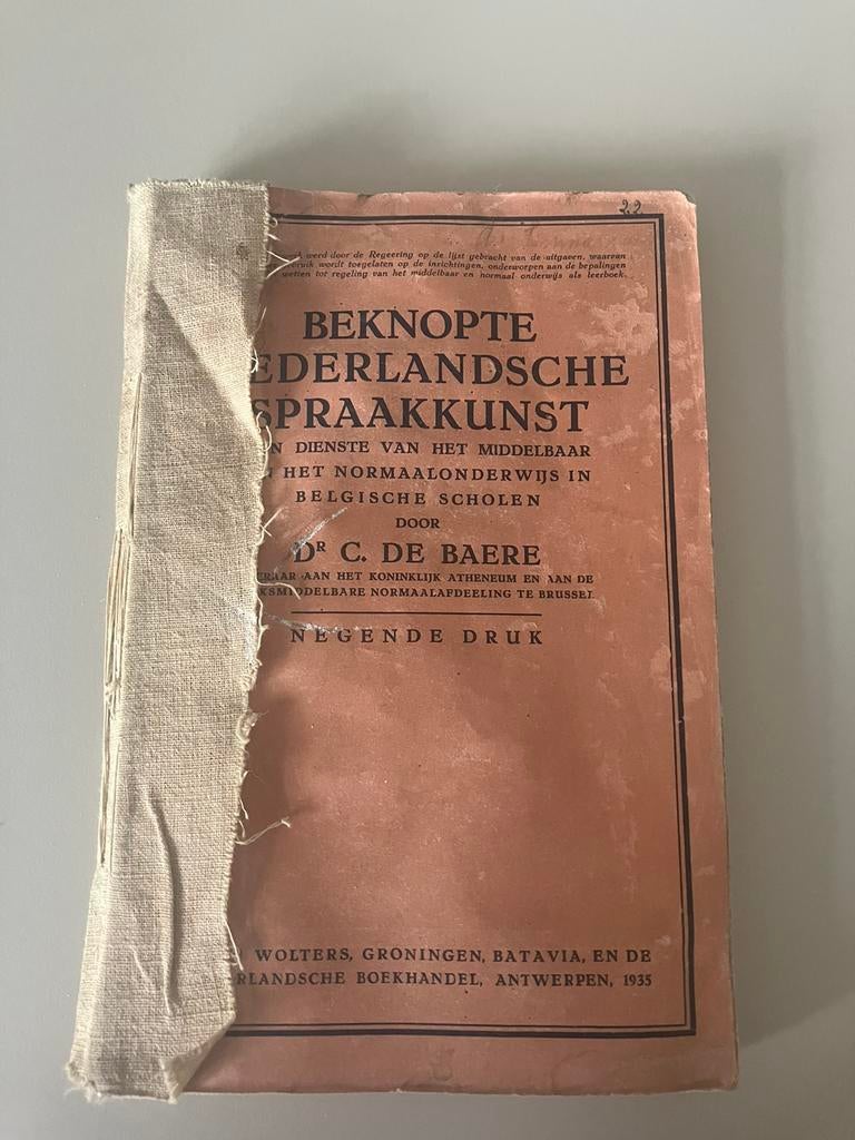 OUD leerboek 1935 spraakkunst., Ophalen of Verzenden