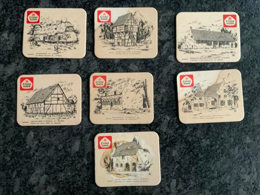 Bierkaartjes cristal Alken Bokrijk, Verzamelen, Ophalen of Verzenden, Gebruikt