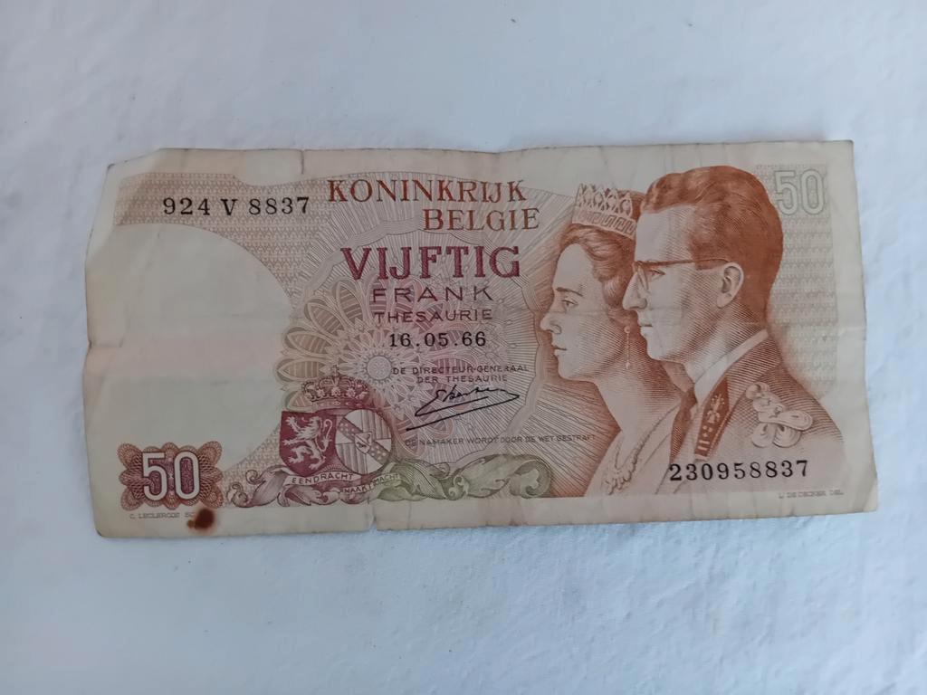 Belgisch biljet van 50 frank 1964, Ophalen of Verzenden, Los biljet