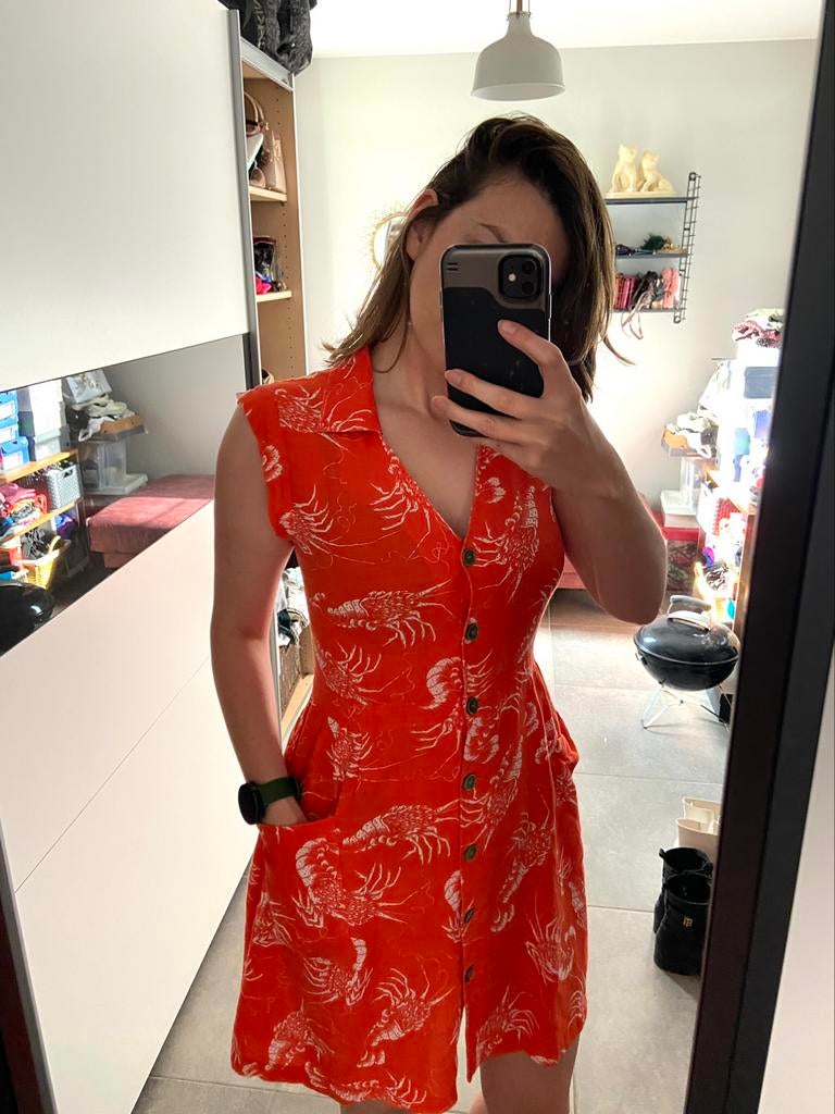 Med winds jurk, Kleding | Dames, Ophalen of Verzenden, Zo goed als nieuw, Maat 38/40 (M), Oranje