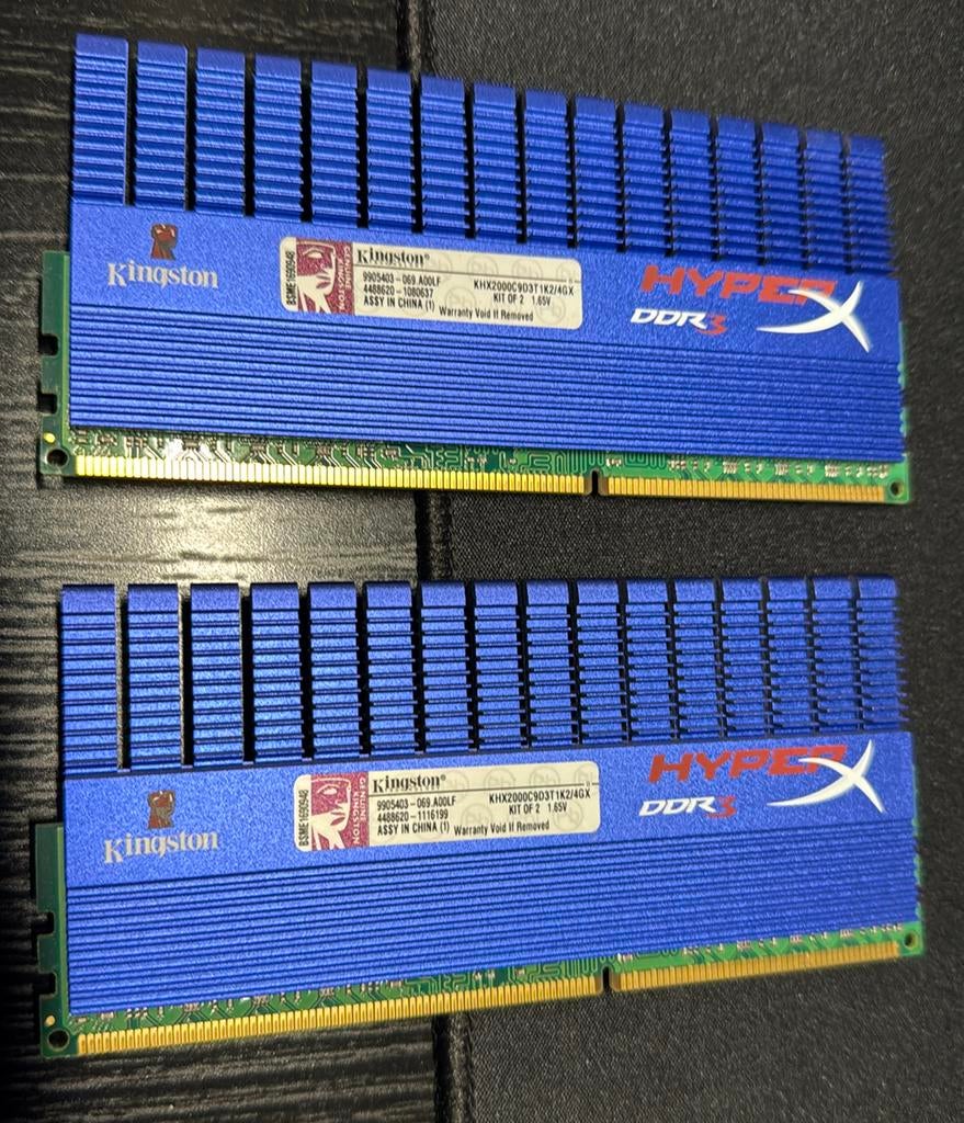 Kingston HyperX DDR3 4Gb (2 x 2Gb) PC3-16000, Enlèvement, Utilisé, DDR3
