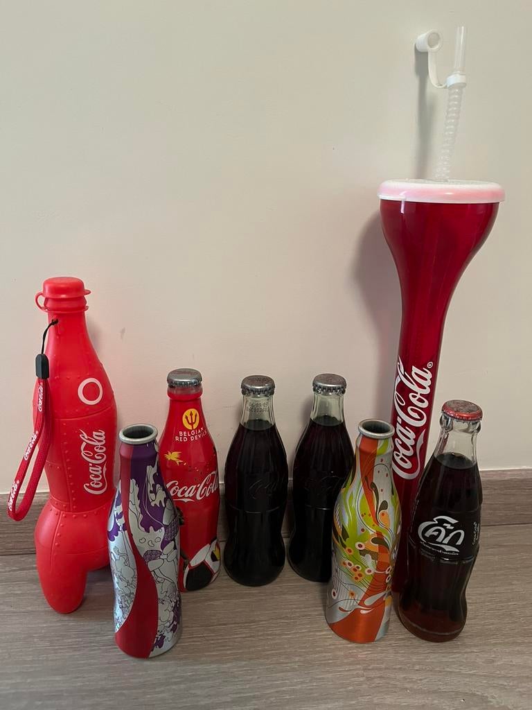 Coca cola flesjes verschillende aluminium, Ophalen of Verzenden, Zo goed als nieuw