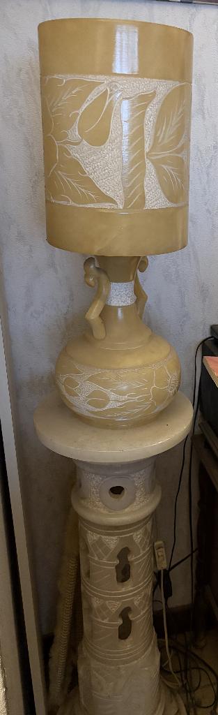 Lampe avec base et socle en marbre, Enlèvement, Comme neuf