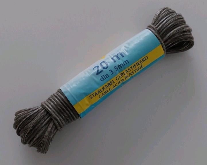 STAALKABEL GEPLASTIFICEERD 20 M, Ophalen of Verzenden