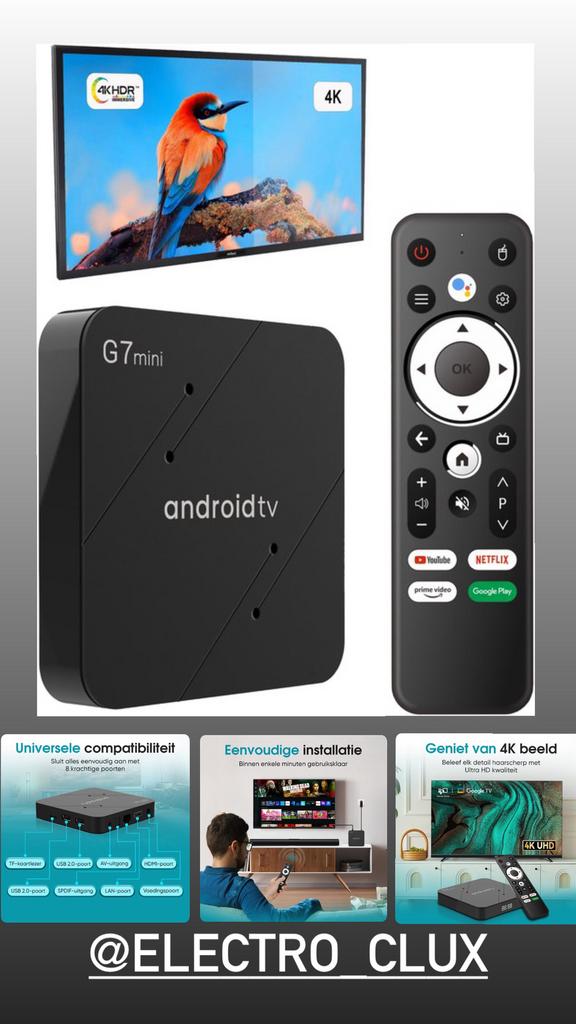 Andriod Tv-Box 4K-HDR / Creëer je Smart-Tv / Mediabox, Verzenden, Nieuw, HDMI