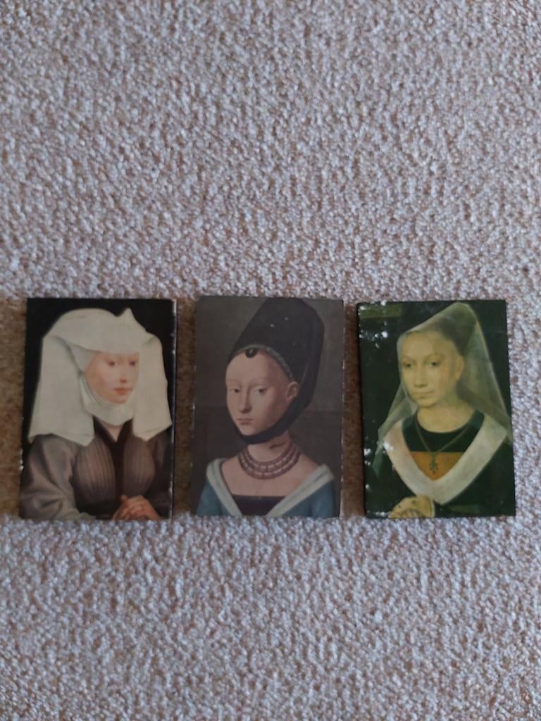 3 oude houten fotobeelden te koop., Enlèvement ou Envoi