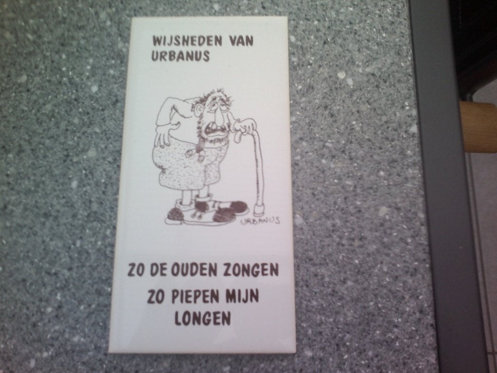 Tegeltje:Wijsheden van Urbanus., Verzamelen, Stripfiguren, Ophalen of Verzenden, Overige figuren, Zo goed als nieuw, Overige typen