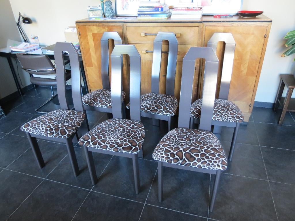 6 eetkamer stoelen, Huis en Inrichting, Ophalen, Gebruikt, Bruin, Hout