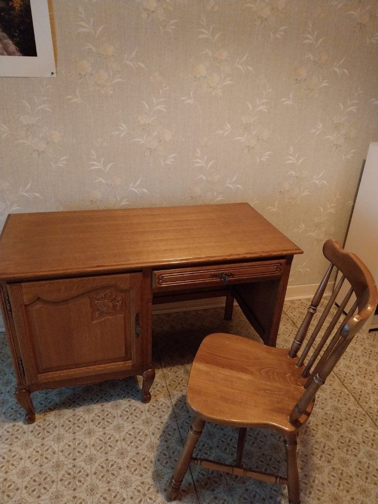 Bureau en bois + Chaise de bureau, Maison & Meubles, Enlèvement, Comme neuf