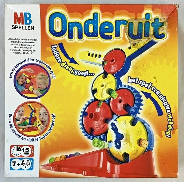 MB Onderuit Strategisch Bordspel Tandwielspel compleet spel, Een of twee spelers, Verzenden, Zo goed als nieuw, MB