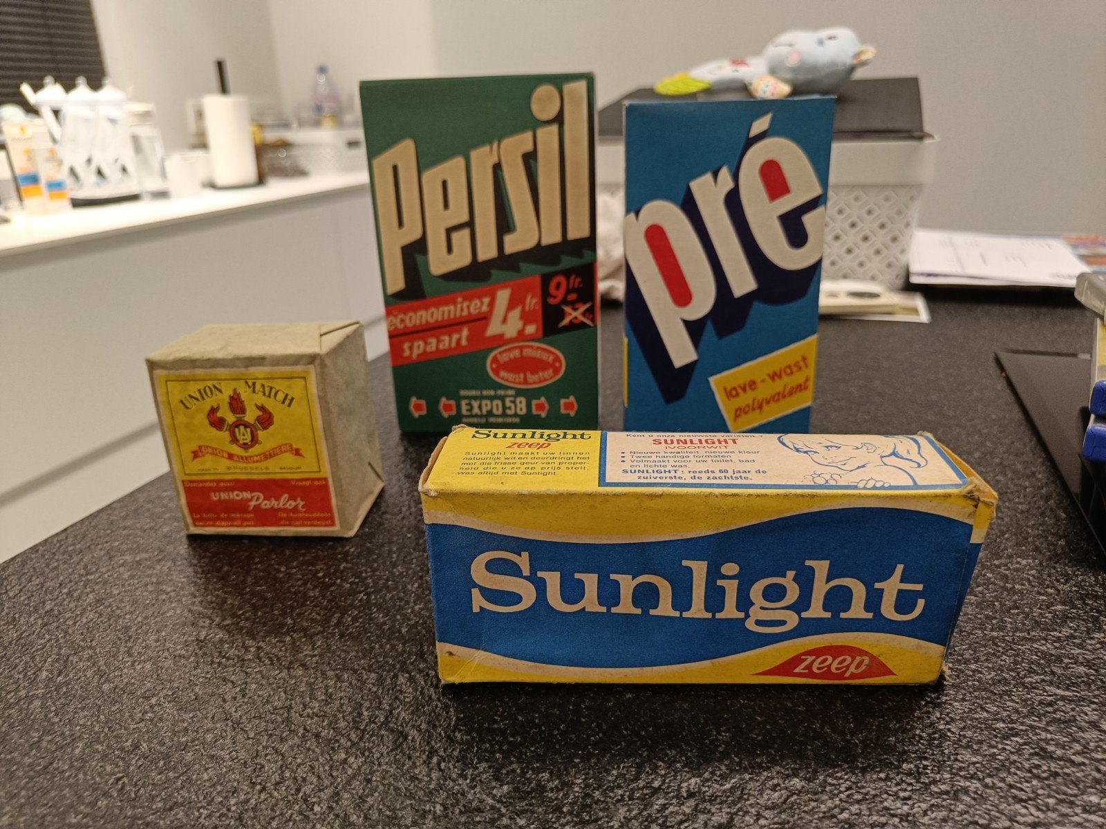 Expo 58: pré , Persil, sunlight, union match, Antiek en Kunst, Ophalen of Verzenden