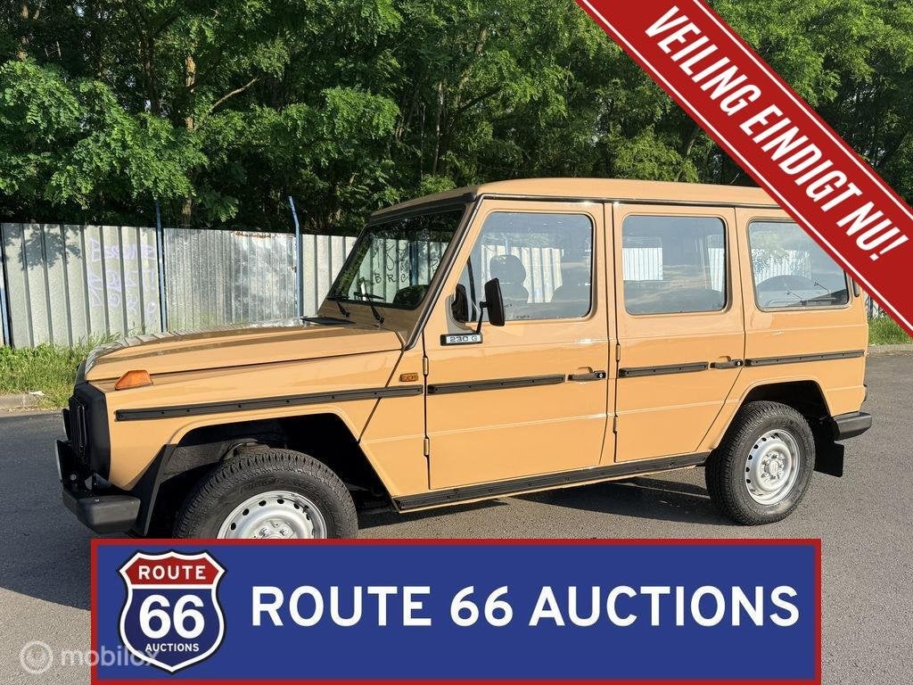 Mercedes-Benz 230 G | 1983 | Route 66 Auctions, Auto's, Zwart, Mercedes-Benz, Bedrijf, Handgeschakeld