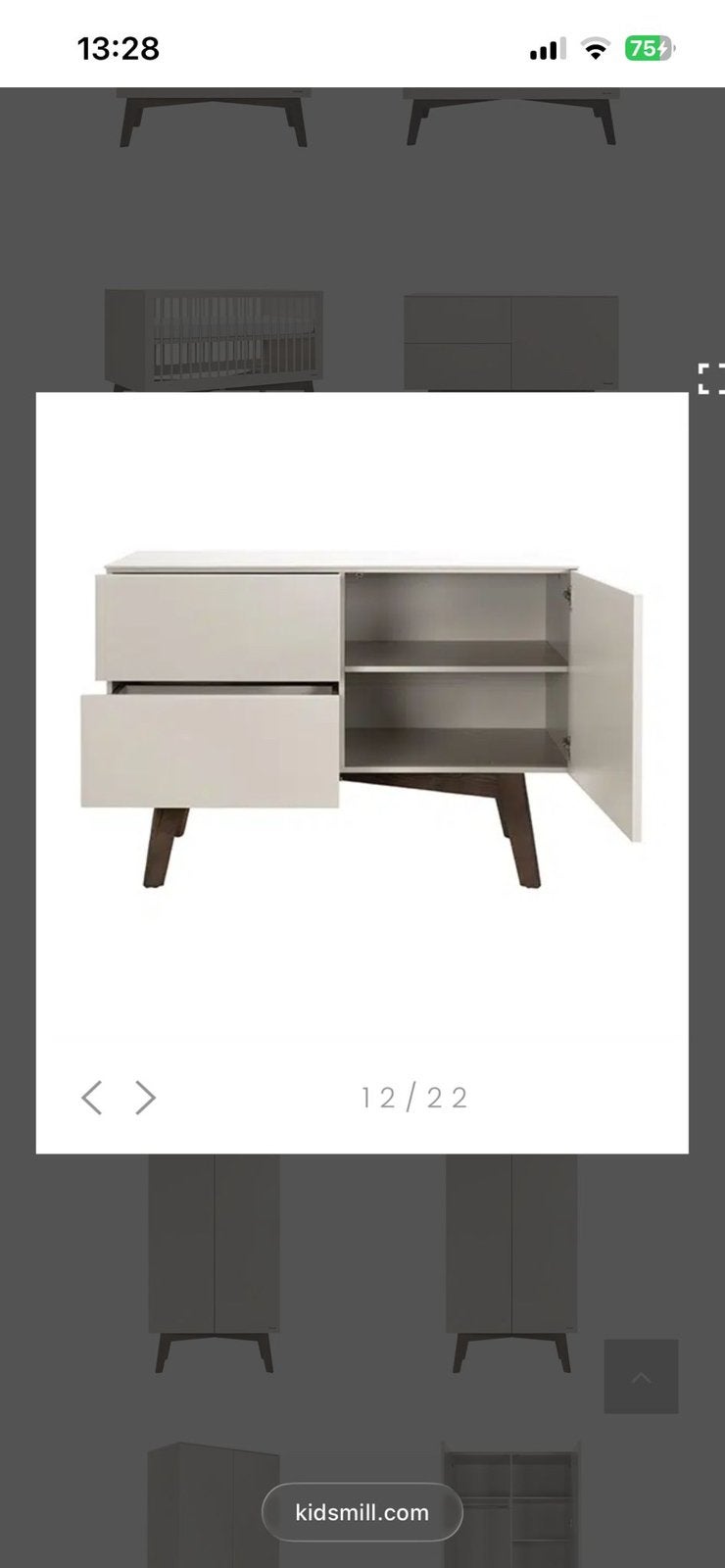 Kidsmill Sixties Commode Wit Mat / Walnoot, Ophalen, Zo goed als nieuw