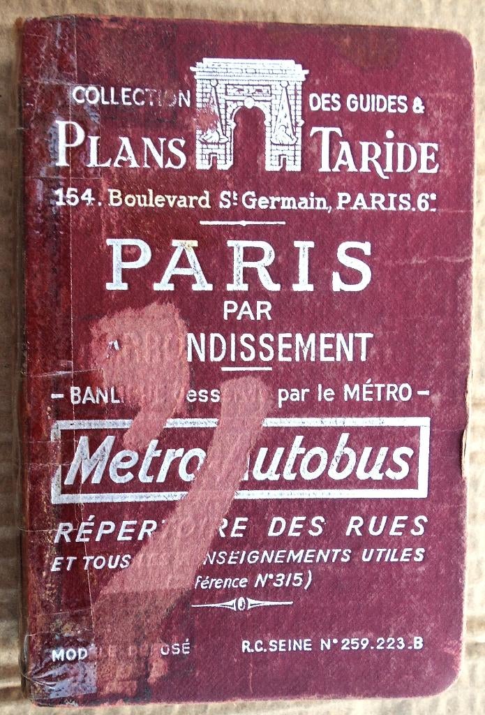 Plan Guide de Paris - 1953 - Cartes Tirade srlc, Guide ou Livre de voyage, Autres marques, Enlèvement ou Envoi, Utilisé