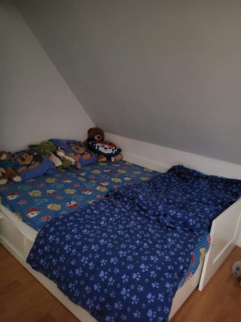 Uitschuifbaar dubbel bed met lades inclusief matrassen, Ophalen