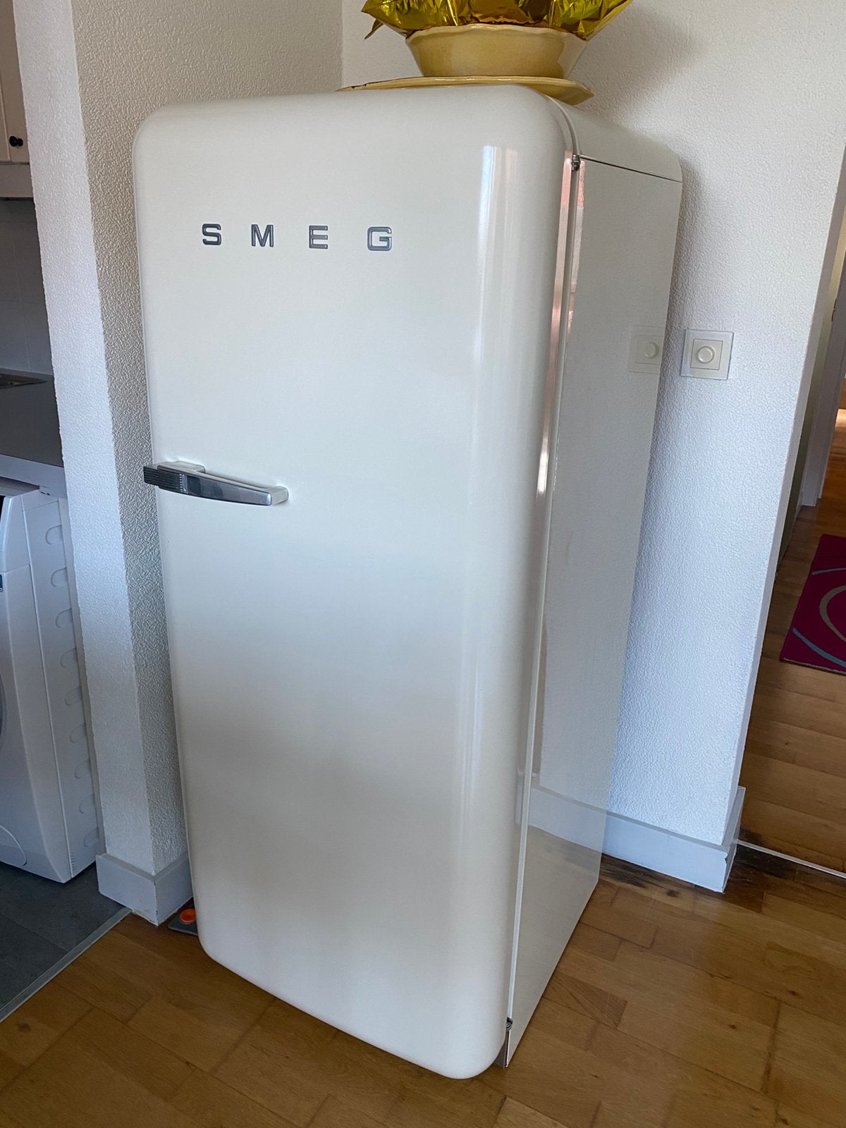 Smeg koelkast - licht beige, Electroménager, Réfrigérateurs & Frigos, Comme neuf, Avec compartiment congélateur, Enlèvement