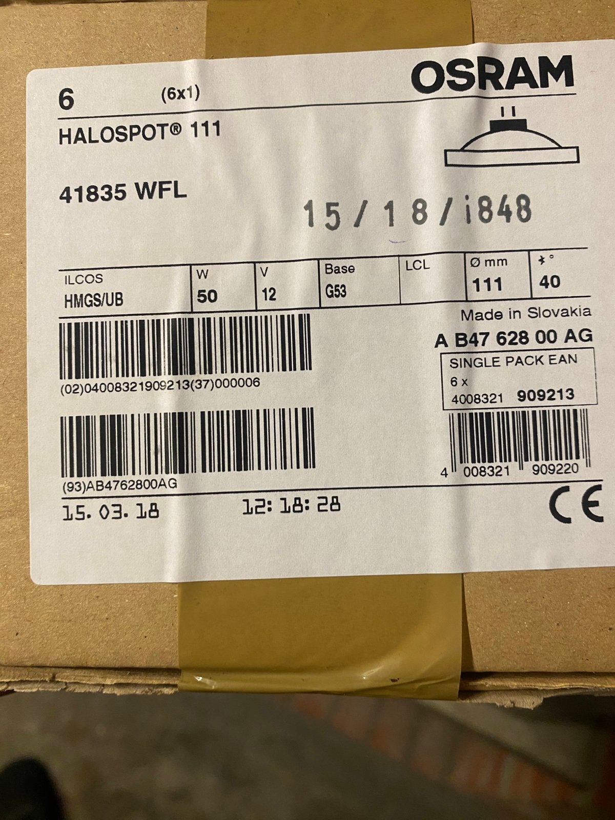 Spots osram 50 watt, Ophalen, Zo goed als nieuw